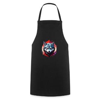 Wolf Tattoo - Cooking Apron - black - Front - AI Model Male 185 dark (185cm)