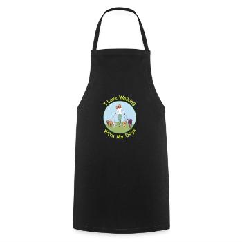I Love Walking with My Dogs - Cooking Apron - black - Front - AI Model Male 185 dark (185cm)
