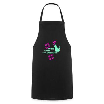 Rien ne fonctionne sans un chat 01 - Tablier de cuisine - noir - Devant - AI Model Male 185 dark (185cm)