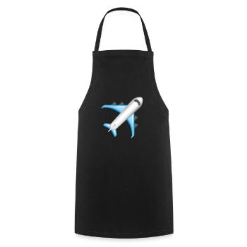 Smiley Plane - Cooking Apron - black - Front - AI Model Male 185 dark (185cm)