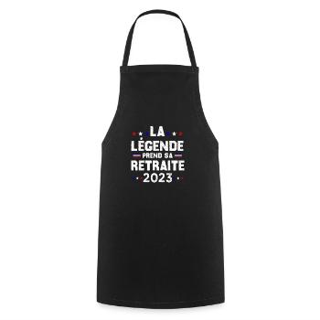 Retraite 2023 Cadeau Humour Personnalisé - Tablier de cuisine - noir - Devant - AI Model Male 185 dark (185cm)