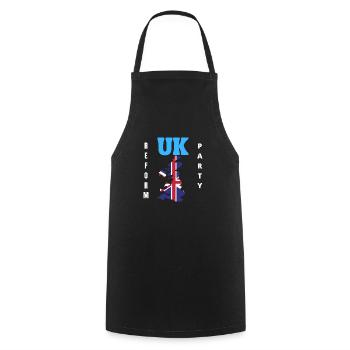 UK Reform Party - Cooking Apron - black - Front - AI Model Male 185 dark (185cm)