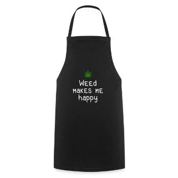 weed macht mich glücklich Cannabis Marihuana - Kochschürze - Schwarz - Vorne - AI Model Male 185 dark (185cm)