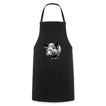 pig sweet pigs pigs animal animals 9 - Cooking Apron - black - Front - AI Model Male 185 dark (185cm)