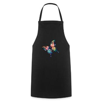 Butterfly rainbow colors - Cooking Apron - black - Front - AI Model Male 185 dark (185cm)