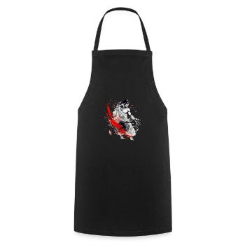The fighter - Cooking Apron - black - Front - AI Model Male 185 dark (185cm)