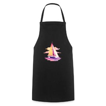 Sailing Sailing Sailing Sailing Sailboat - Cooking Apron - black - Front - AI Model Male 185 dark (185cm)