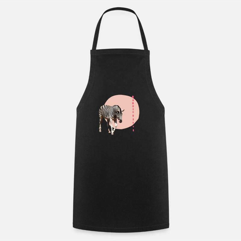 Zebra - Kochschürze - Schwarz