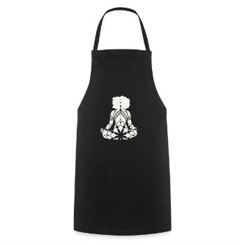 Yoga Meditation Mandala - Cooking Apron - black - Front - AI Model Male 185 dark (185cm)