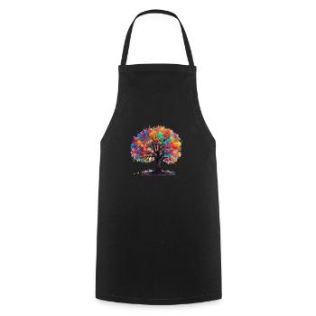 Arbre de vie - Tablier de cuisine - noir - Devant - AI Model Male 185 dark (185cm)
