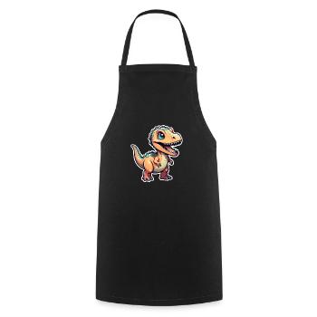 Cartoon Dinosaur - Cooking Apron - black - Front - AI Model Male 185 dark (185cm)
