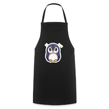 Penguin Lover - Cooking Apron - black - Front - AI Model Male 185 dark (185cm)
