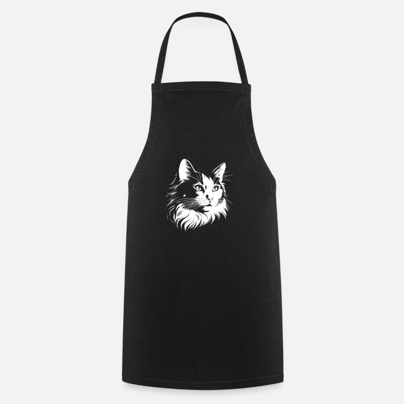 cat, cat motif, cute, gift, gift ideas - Cooking Apron - black