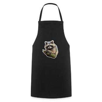Raccoon - Cooking Apron - black - Front - AI Model Male 185 dark (185cm)