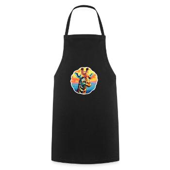 Tête de girafe psychédélique - Tablier de cuisine - noir - Devant - AI Model Male 185 dark (185cm)