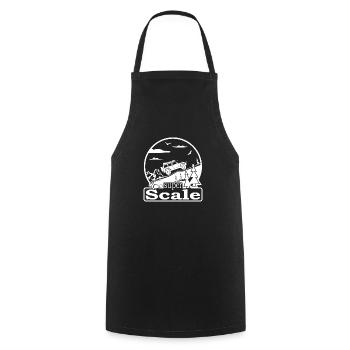 Logo superScale blanc - Tablier de cuisine - noir - Devant - AI Model Male 185 dark (185cm)