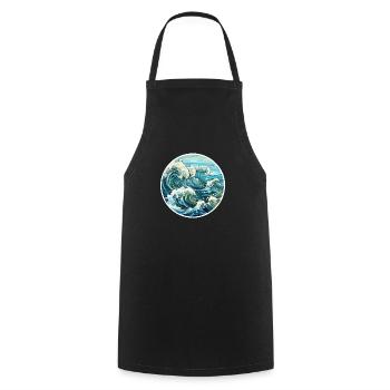 Waves - Cooking Apron - black - Front - AI Model Male 185 dark (185cm)