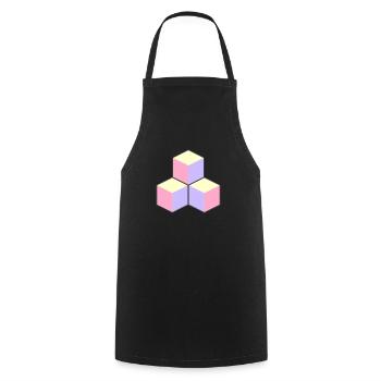 Pastel Cubes - ApriNoeScor - Cooking Apron - black - Front - AI Model Male 185 dark (185cm)