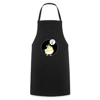 Bird Korean - Japanese Style 02 - Cooking Apron - black - Front - AI Model Male 185 dark (185cm)