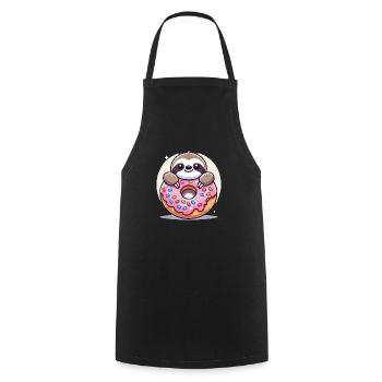 Paresseuse avec Donus, paresseux d’amour - Tablier de cuisine - noir - Devant - AI Model Male 185 dark (185cm)