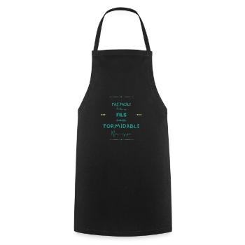 Fils formidable mais je gère - Tablier de cuisine - noir - Devant - AI Model Male 185 dark (185cm)