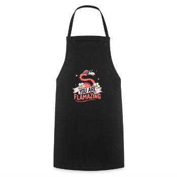 You Are Flamazing Flamingo Pink Bird - Cooking Apron - black - Front - AI Model Male 185 dark (185cm)