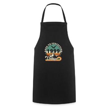 Aged to perfection 2000 Retro -Edition 2025. - Cooking Apron - black - Front - AI Model Male 185 dark (185cm)