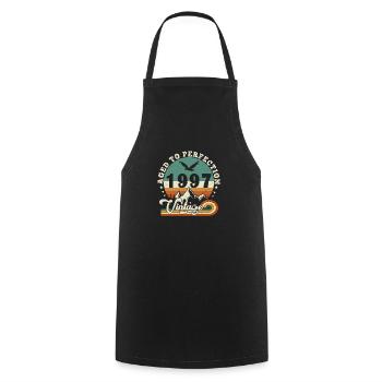Aged to perfection 1998 Retro -Edition 2025. - Cooking Apron - black - Front - AI Model Male 185 dark (185cm)