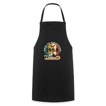 Vintage Birthday in 1989 - anniversaire 2025. - Tablier de cuisine - noir - Devant - AI Model Male 185 dark (185cm)