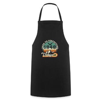 1949 Vintage Retro Anniversary 1949.Edition 2025. - Cooking Apron - black - Front - AI Model Male 185 dark (185cm)