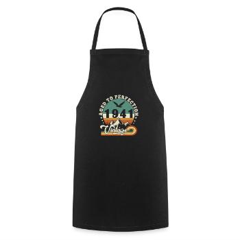 Aged to perfection 1941 Retro -Edition 2025. - Cooking Apron - black - Front - AI Model Male 185 dark (185cm)