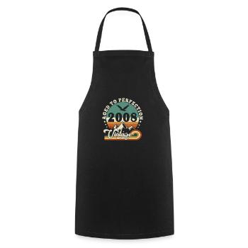 Aged to perfection 2008 Retro -Edition 2025. - Cooking Apron - black - Front - AI Model Male 185 dark (185cm)