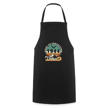Aged to perfection 1944 Retro -Edition 2025. - Cooking Apron - black - Front - AI Model Male 185 dark (185cm)