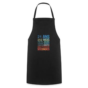 21 Ans de Vie – L'Âge Adulte en Chiffres - Cooking Apron - black - Front - AI Model Male 185 dark (185cm)