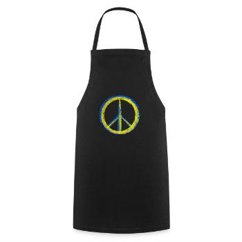 Paix pour l’Ukraine - Tablier de cuisine - noir - Devant - AI Model Male 185 dark (185cm)