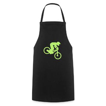 DOWNHILL MOUNTAIN BIKER - Cooking Apron - black - Front - AI Model Male 185 dark (185cm)