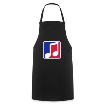 blue red button music note cool silhouette sign part - Cooking Apron - black - Front - AI Model Male 185 dark (185cm)