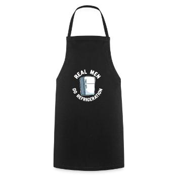 Cadeau drôle de mécanicien en réfrigération ingénieur en réfrigération - Tablier de cuisine - noir - Devant - AI Model Male 185 dark (185cm)
