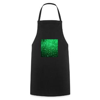 Funkelnder grüner Glitter - Kochschürze - Schwarz - Vorne - AI Model Male 185 dark (185cm)