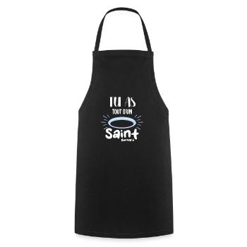 Tu as tout d un saint bernard - humour - Tablier de cuisine - noir - Devant - AI Model Male 185 dark (185cm)