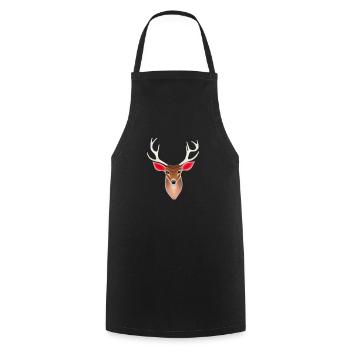 Hirschkopf im Herbst Hirsch Geweih Bock Reh Kitz 3 - Kochschürze - Schwarz - Vorne - AI Model Male 185 dark (185cm)