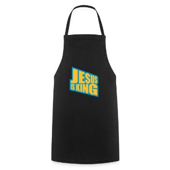 Citation de Jésus est roi - Tablier de cuisine - noir - Devant - AI Model Male 185 dark (185cm)