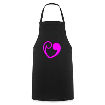 Heart comma - Cooking Apron - black - Front - AI Model Male 185 dark (185cm)