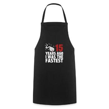 15 Years Ago I Was The Fastest - Cooking Apron - black - Front - AI Model Male 185 dark (185cm)