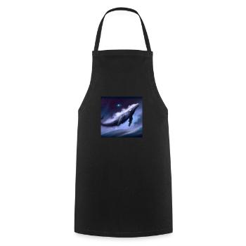 Whale floating in the sky - Cooking Apron - black - Front - AI Model Male 185 dark (185cm)
