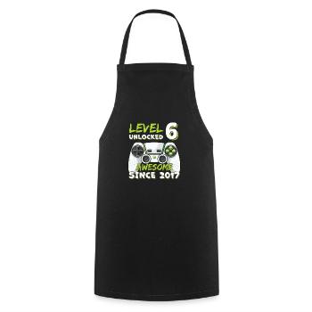 Sechs 6yr BDay Sohn Junge Lustiger Gamer 6. Geburtstag - Kochschürze - Schwarz - Vorne - AI Model Male 185 dark (185cm)