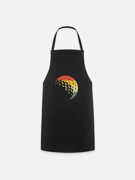Golf ball vintage retro - Cooking Apron - black