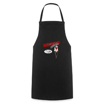 Les Hommes préfèrent les rondes 07 - Tablier de cuisine - noir - Devant - AI Model Male 185 dark (185cm)