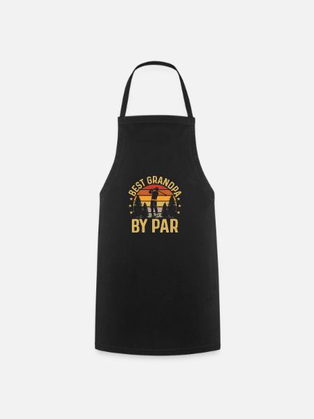 Best Grandpa By Par Golf Golfing - Cooking Apron - black