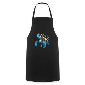 Turtle est composé de pixels - Tablier de cuisine - noir - Devant - AI Model Male 185 dark (185cm)